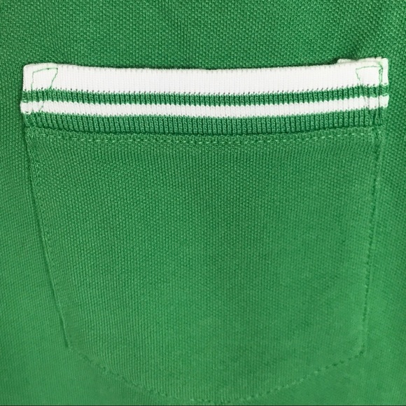 NWT Merona Green Polo Shirt with White Stripes - Picture 3 of 5